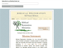 Tablet Screenshot of biblicalrestorationministries.org